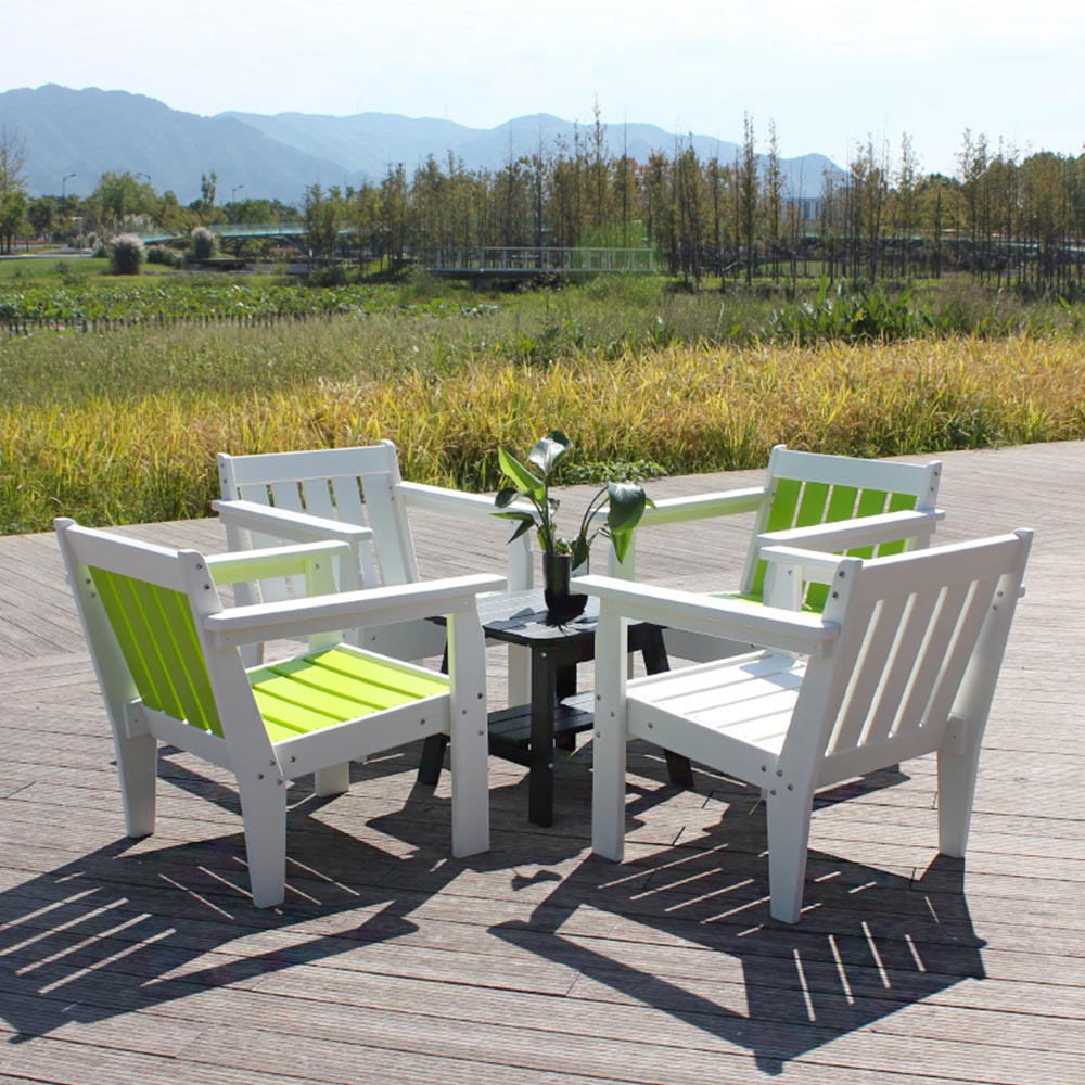 Explore the comfortable choice of outdoor life: HDPE deep outdoor chair and side table combination